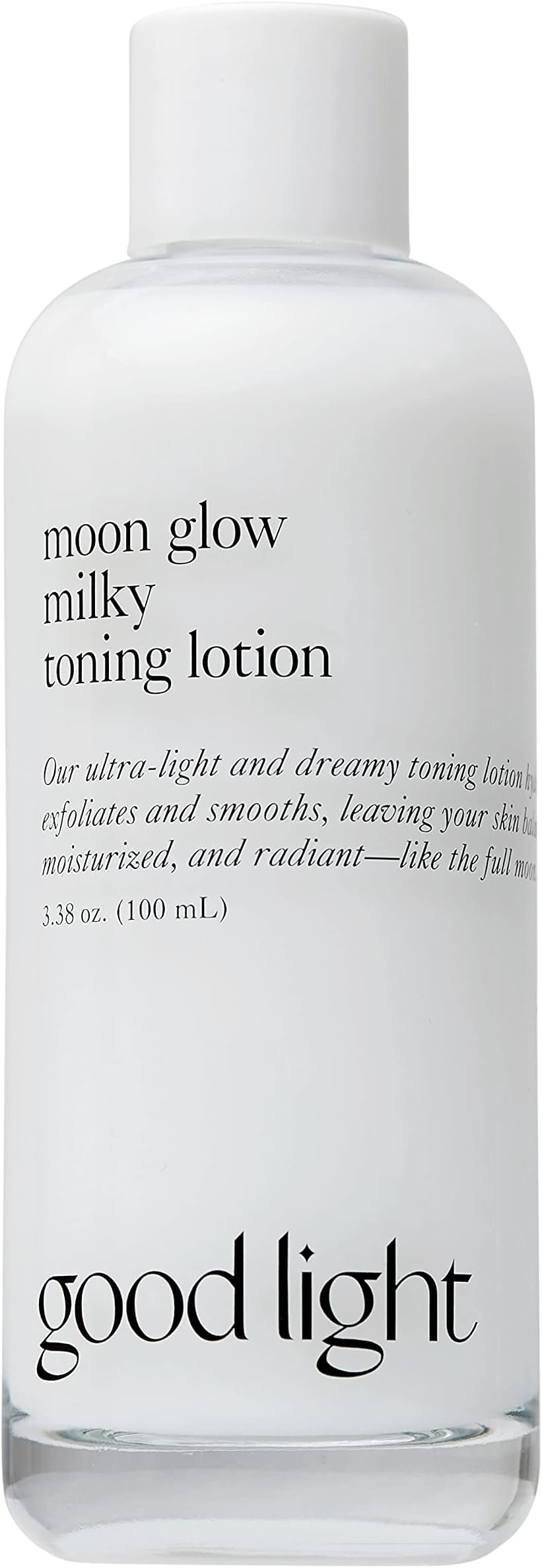 Good Light Moon Glow Milky Toner. Dreamy, Ultra-Light Facial Toner That Both Hydrates and Sheds Dead Skin Cells. Made with Niacinamide, Ceramides and AHAs. Sensitive Skin Safe (3.38 fl oz)