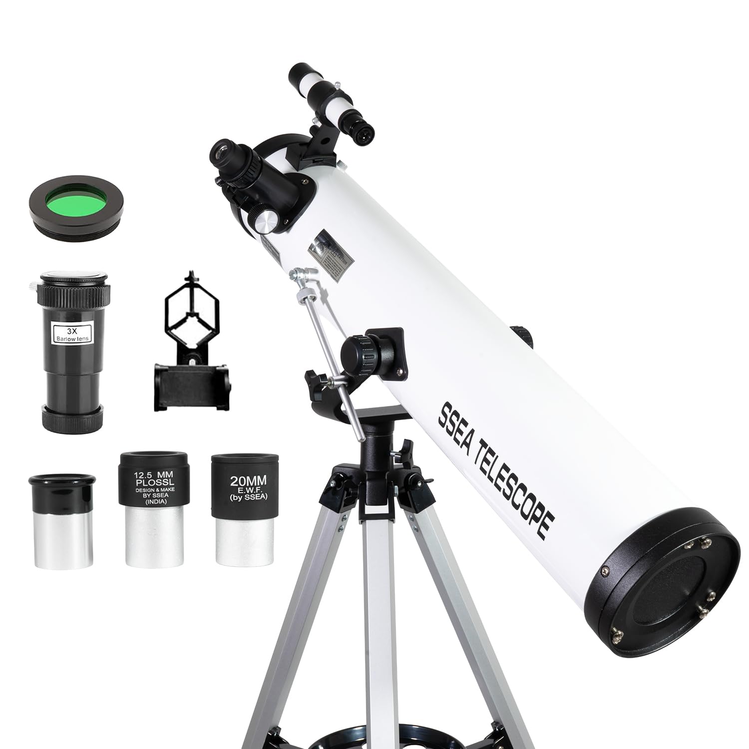 Mod 70076 Reflector Astronomical Telescope- HD Precise Optics -(with Full Size Stand-for) All -Multi Power Enhance Optics Aperture Modal 70076 mm with Bag