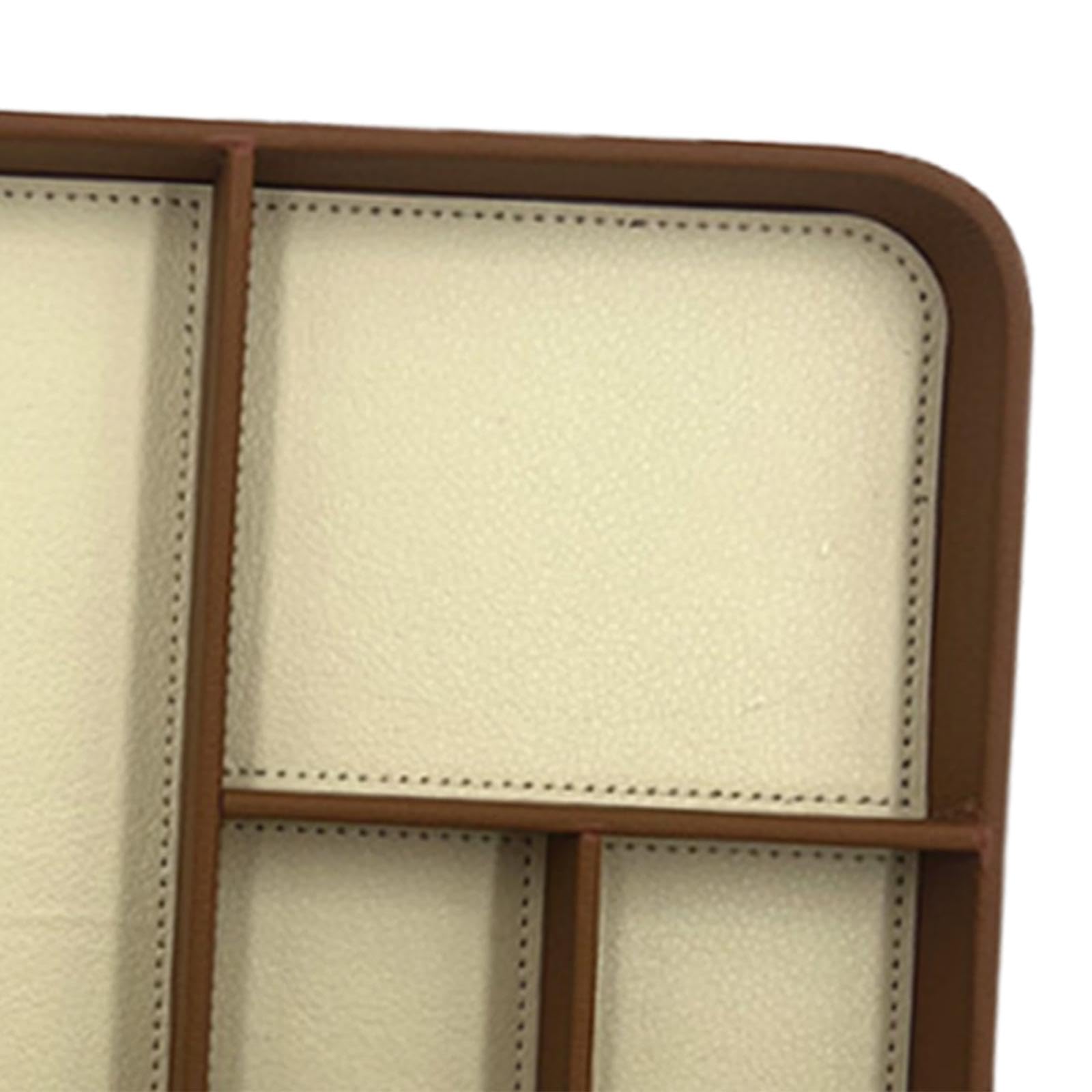 Colcolo Bandeja de Valet Bandeja 4 Compartimento para Hombres Recipiente de Almacenamiento de Organizador Moderno Moderno para la Billetera joyería, Marrón Beige