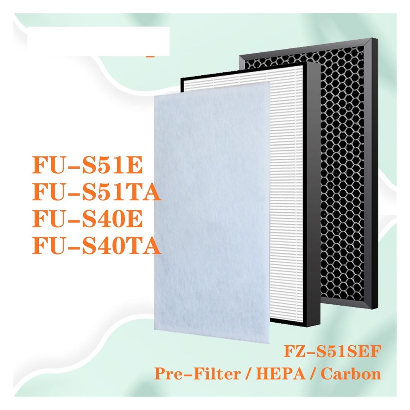 Filtr Węglowy I Filtr HEPA, Kompatybilny Z Filtrem Oczyszczacza Powietrza Sharp FU-S51E FU-S51TA FU-S40E FU-S40TA FZ-S51SEF Filtr Filtr Filtr Wkład Filtra