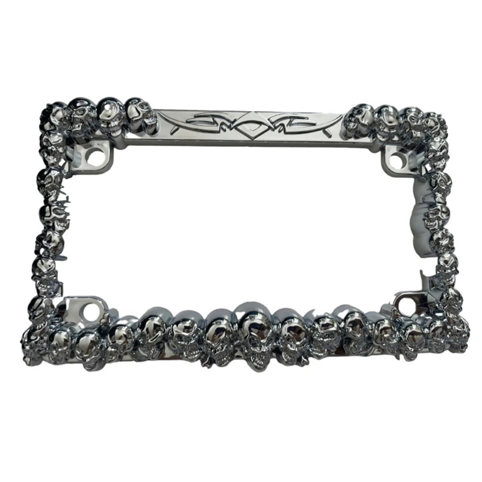 Rama na tablicę motocyklową Plastikowe ramki na tablice rejestracyjne motocykli Uchwyt na tablicę rejestracyjną na motocykl Osłona tablicy rejestracyjnej(Silver skull)