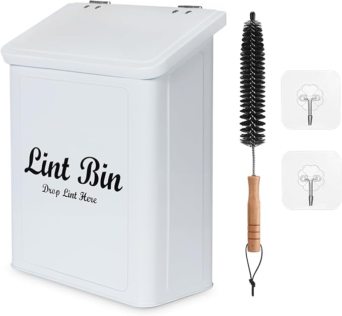 Aufbewahrungsbox für Wäsche mit Deckel-magnetischer Wandhalterung, platzsparende Wäscheraum-Organisation und Aufbewahrung für Trockner und Waschmaschine (weiß)