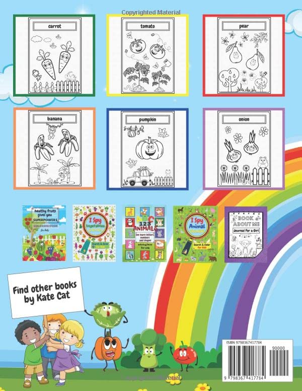 My Best Friends Vegetables and Frutis Coloring Book For Kids: Fun and Simple Desing For Early Learning Vegetables and Frutis Names For Toddlers Activity and Creativity Book Ages 3-6 image 3
