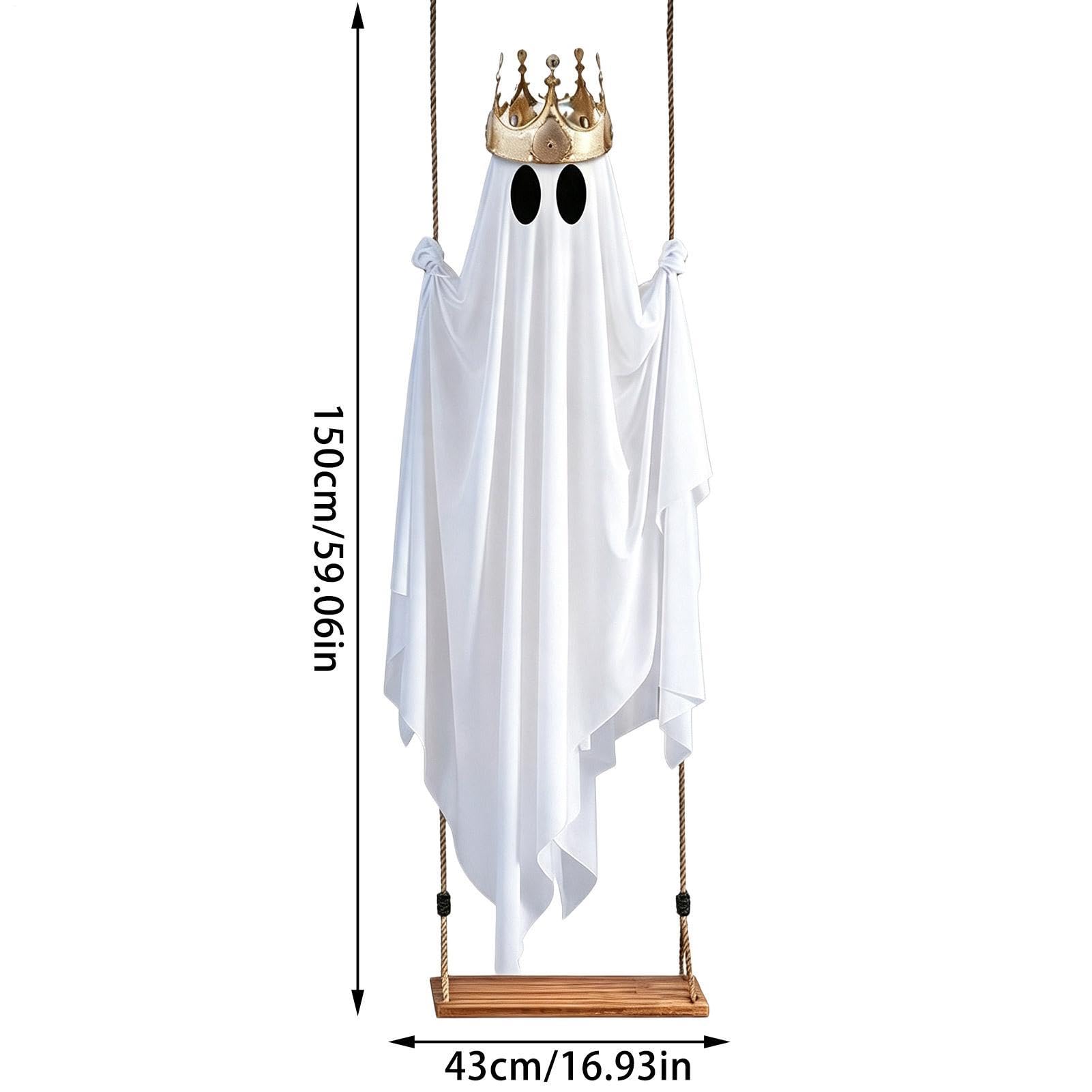 Decoración De Halloween Fantasma Oscilante con Luz, De Halloween Grande Y