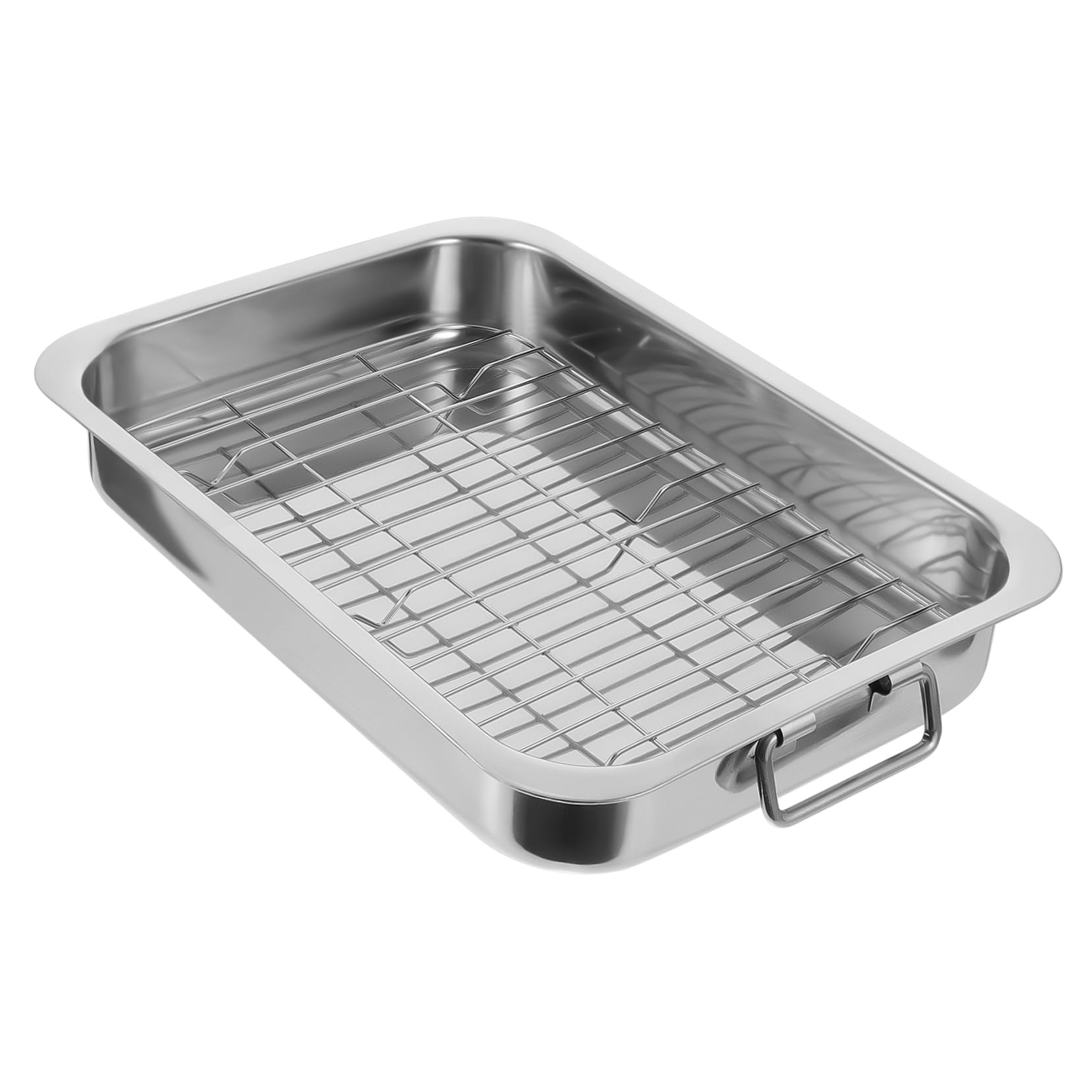 Bandeja para Hornear Rectangular 1 Juego de Acero Inoxidable Plata