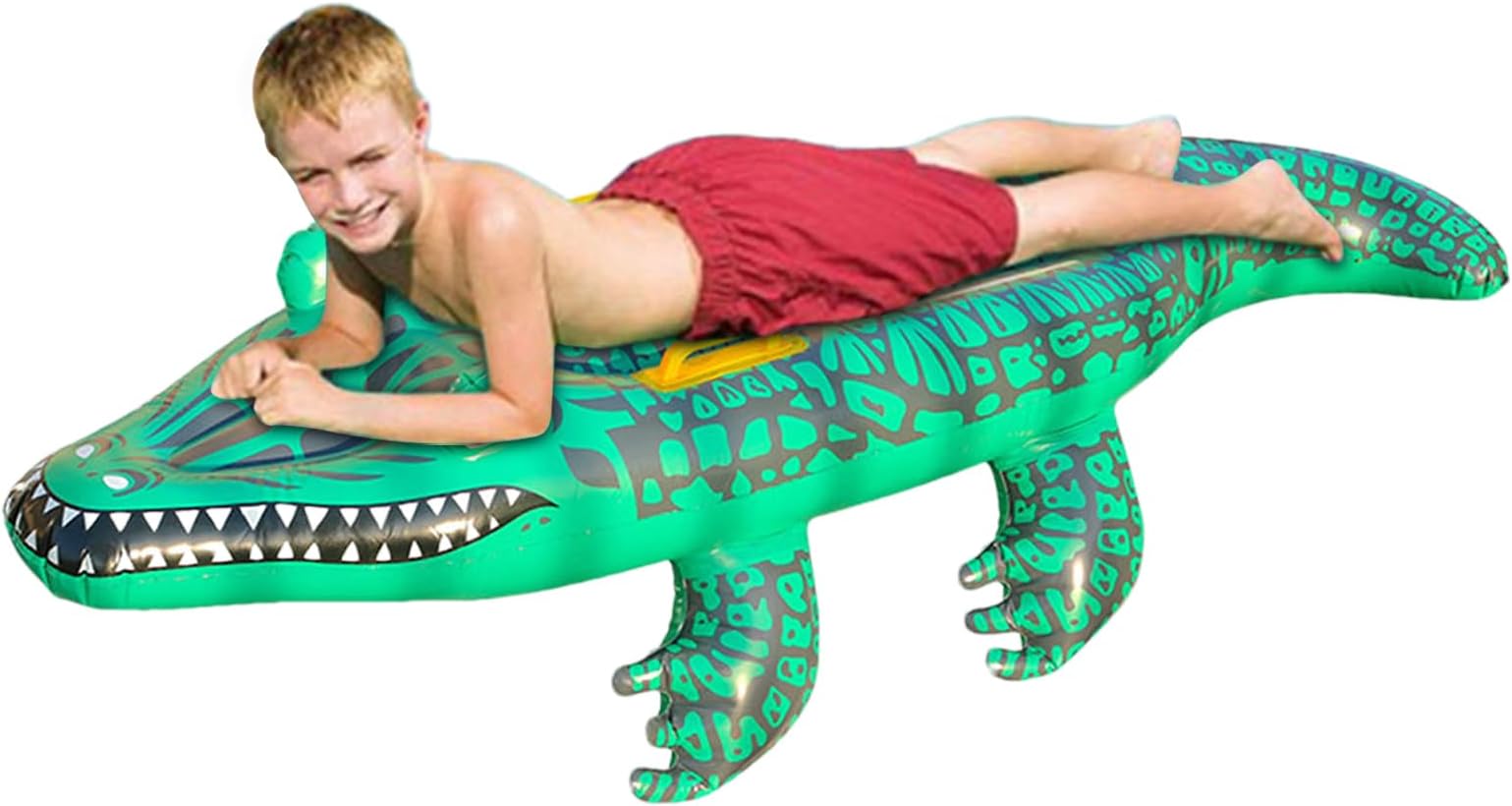 Crocodile Pool Float | Realistic Reptile Ride on,PVC Pool Inflatable, Fun Floats, Inflatable Crocodile Alligator Toy Toys for Birthday Summer