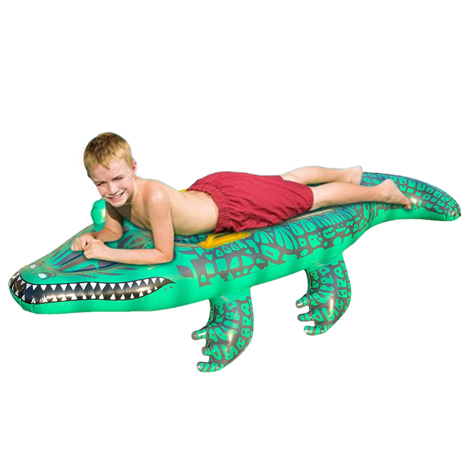 Crocodile Pool Float | Realistic Reptile Ride on,PVC Pool Inflatable, Fun Floats, Inflatable Crocodile Alligator Toy Toys for Birthday Summer