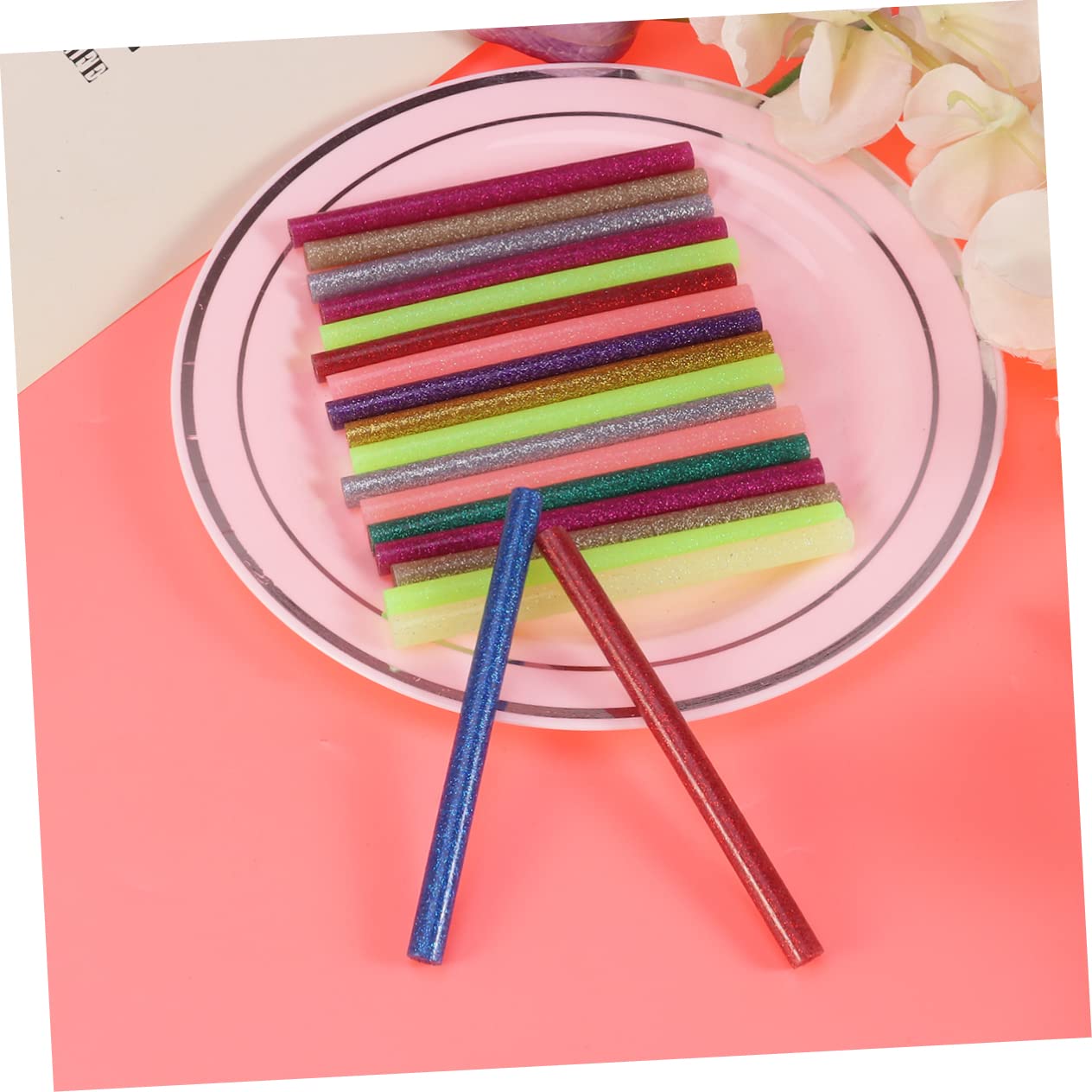Angoily 72Pcs Mini Glitter Hot Melt Glue Sticks for Art Crafting and Repair Adhesive for Bonding
