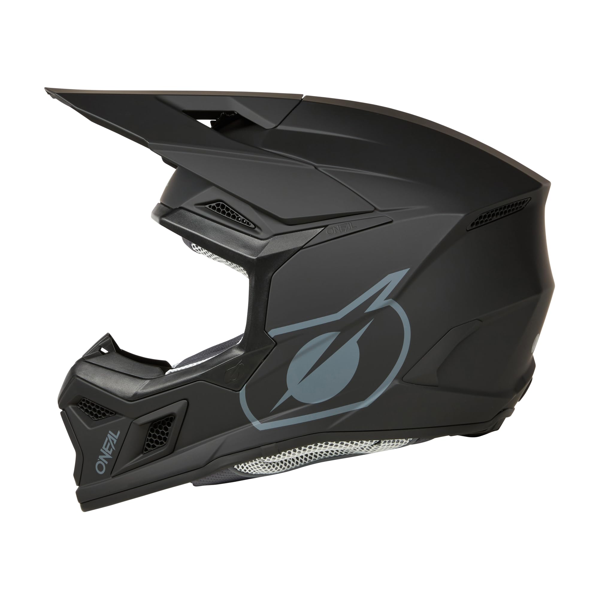 O'NEAL | Casco Motocross | MX Enduro | Calotta in ABS, standard di sicurezza ECE 22.06, aperture di ventilazione per un raffreddamento ottimale | Casco 3SRS SOLID V.24 | Adulti | Nero | Nero