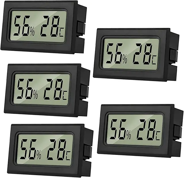 Digital Hygrometer Terrarium - 5er Set für Reptilien & Gewächshaus