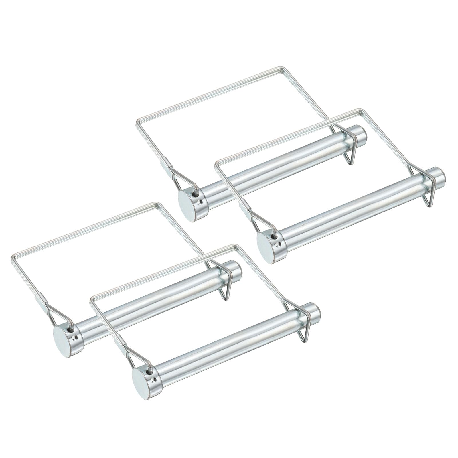 PATIKIL 4 Pcs Trailer Coupler Pins, 1/2" x 3.9" (12mm x 100mm) Safety Wire Lock Hitch Pin Arch Shaft Spring Locking Clip Square with Loop for Farm Trailers Lawn Garden Wagons