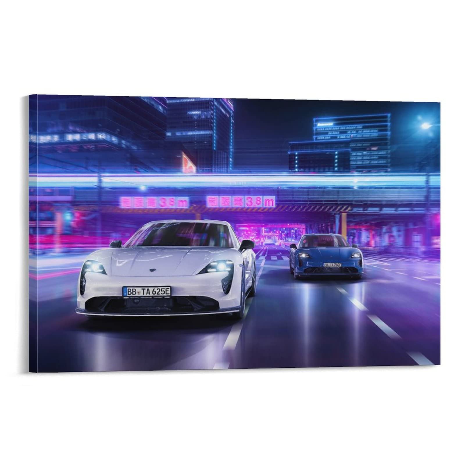 ASDSA Supercar Poster Porsche Taycan Aerokit Techart Poster Decorative Painting Canvas Wall Art Living Room Posters Bedroom Painting 24x36inch(60x90cm)