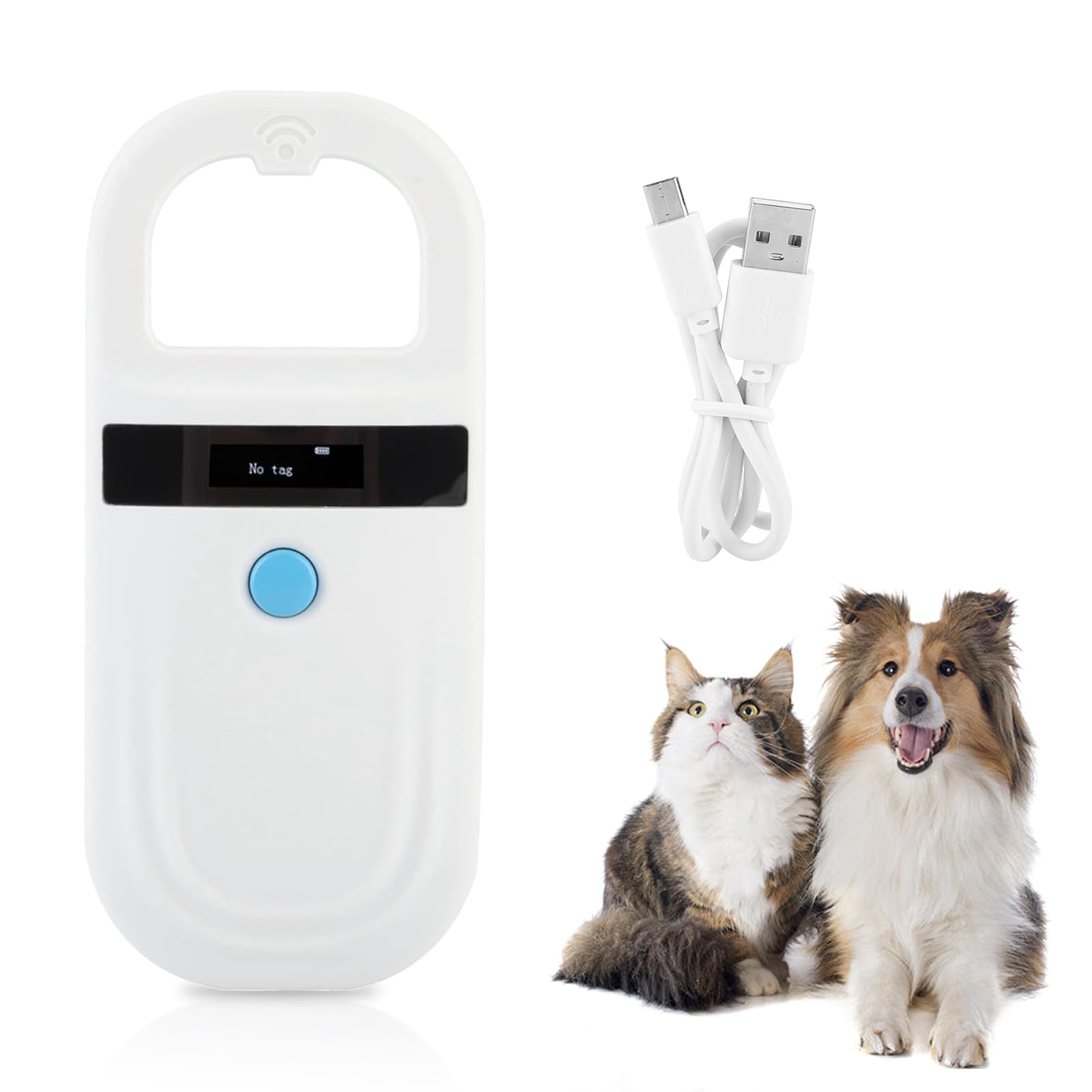 Agatige Pet Microchip Scanner, USB Rechargeable, Portable, RFID EMID Microchip ID Reader for Pigs Dogs, Cats