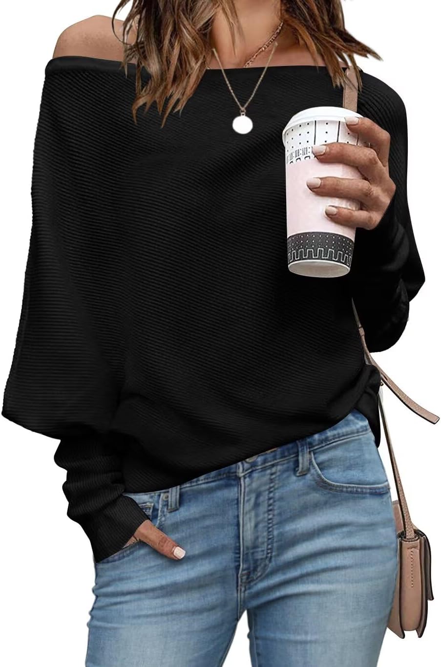 QACOHU Womens Fall Sweaters 2026 V Neck Shawl Collar Long Sleeve Pullover Knit Tops for Women