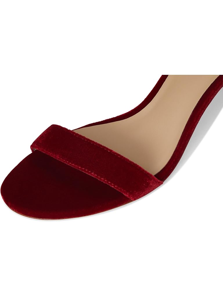 Red Lauren Ralph Lauren Allie Mid-Heel Velvet Sandals