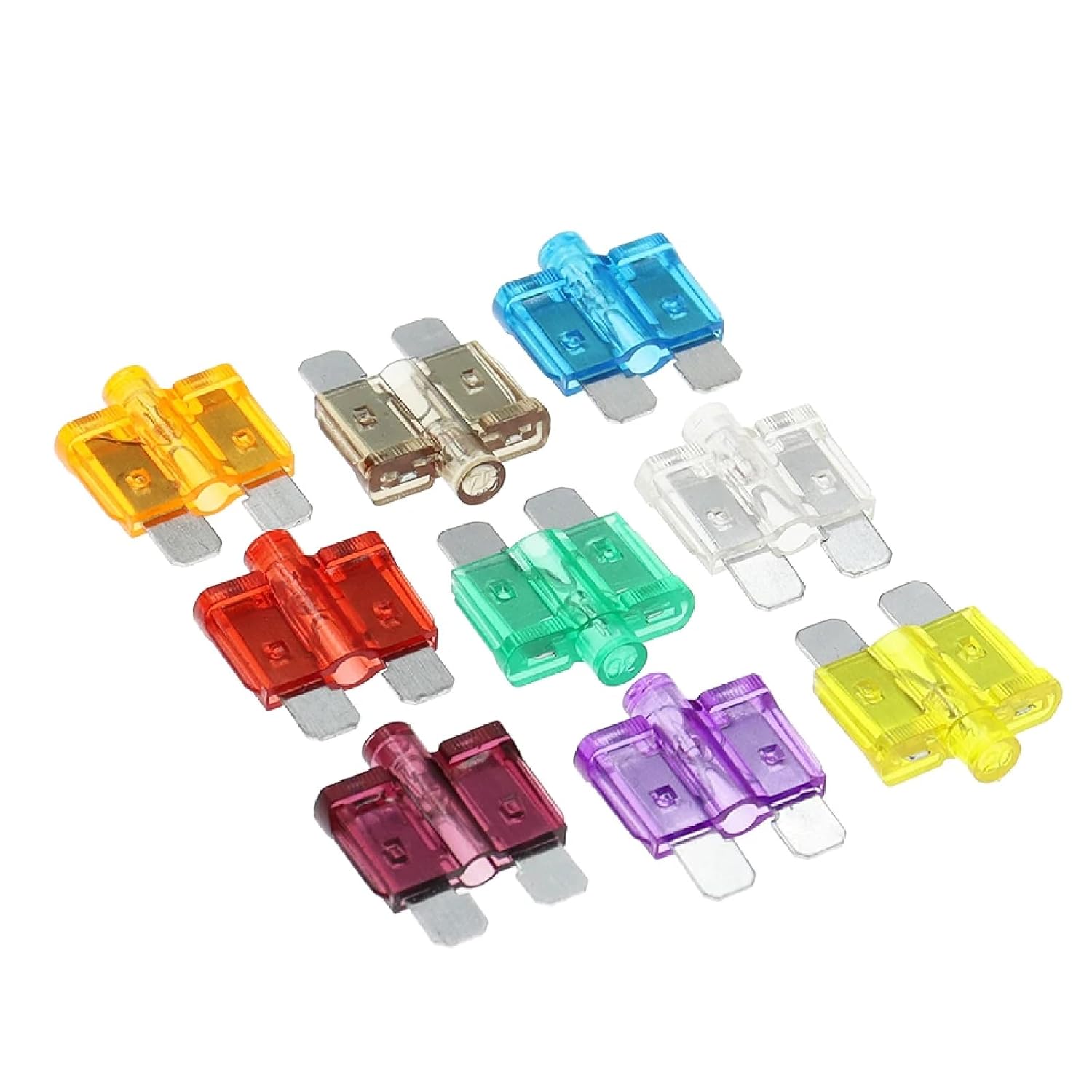 Medium Auto Fuses with Indicator Lamp, 5A-40A, Universal Car Fuse Assortment (5PCS 15A)