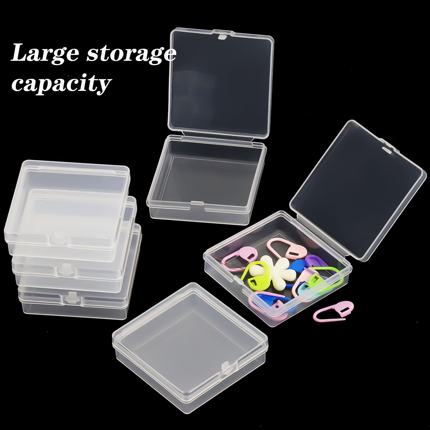 Prmape 30 Pieces Small Storage Box with Lid, 5.5 * 5.5 * 1.7cm Mini Rectangular Plastic Boxes - Image 4