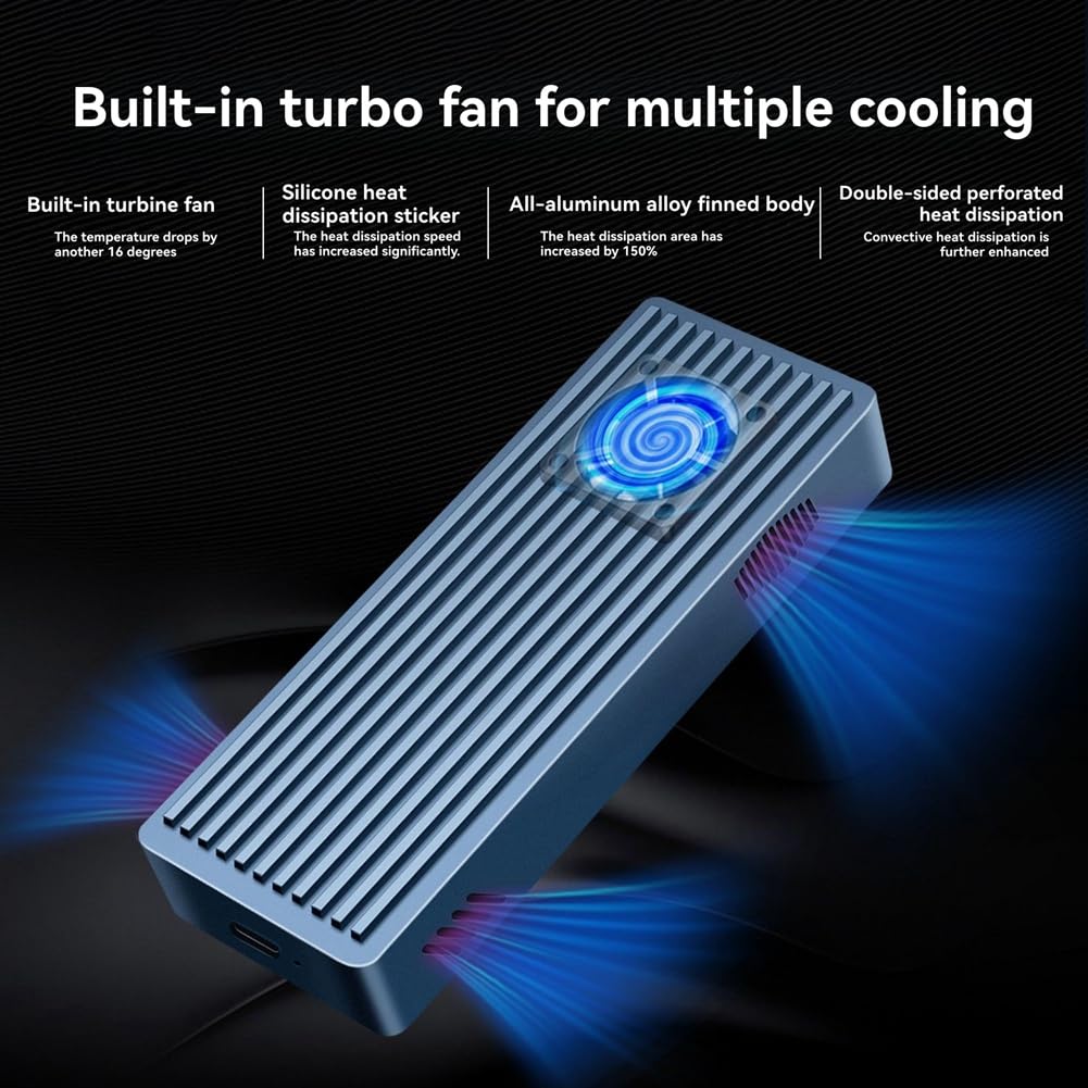 40 Gb/s USB4 M.2 NVME SSD obudowa M.2 SSD kompatybilna z Thunderbolt3/4/5 z wentylatorem chłodzącym
