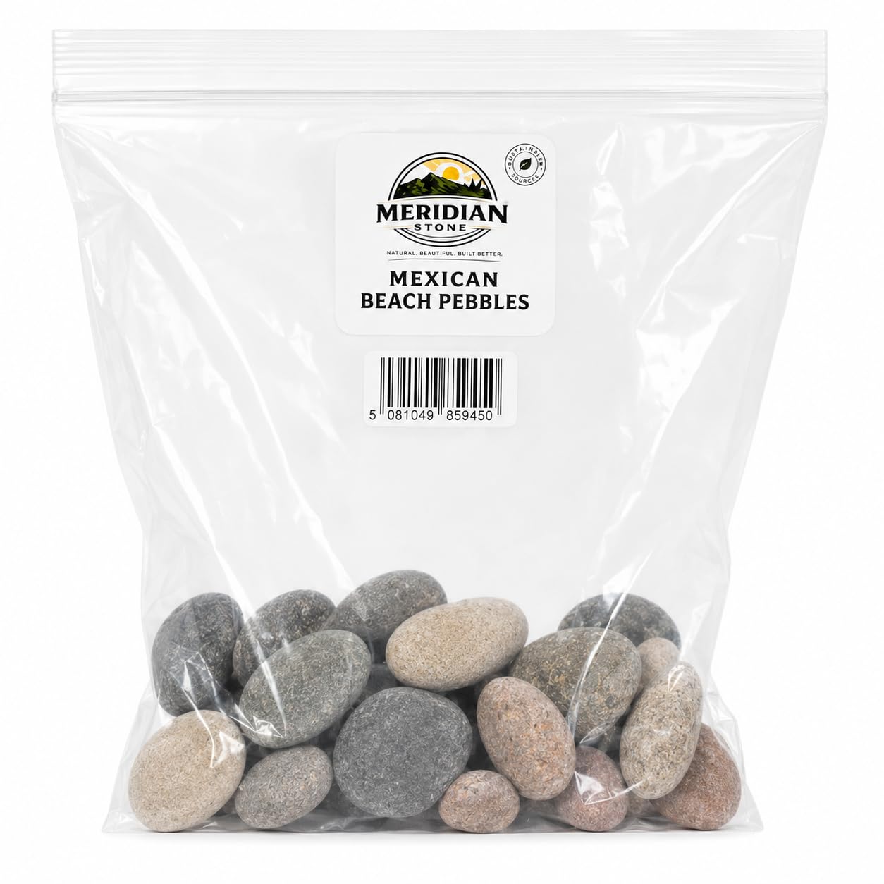 Mexican Beach Pebbles 5 lb Bag, 1–2 Inch Natural Decorative Stones – Smooth River Rocks for Landscaping, Planters, Vases, Aquariums, Terrariums, Fountains, Garden Décor & Indoor Outdoor Displays