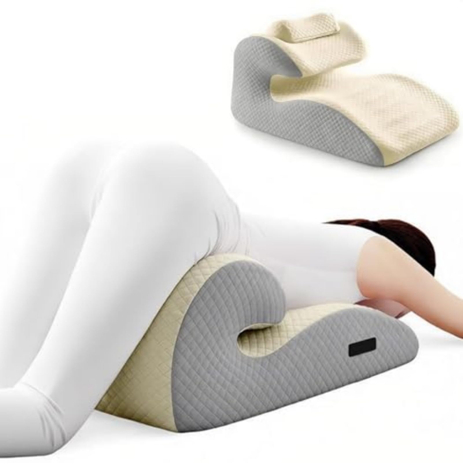 BFJNFPBEU Prone Reading & Body Support Pillow, Ergonomic Memory Foam Cushion with Contoured Shape, Removable Washable Cover & Built-In Handle,Flesh