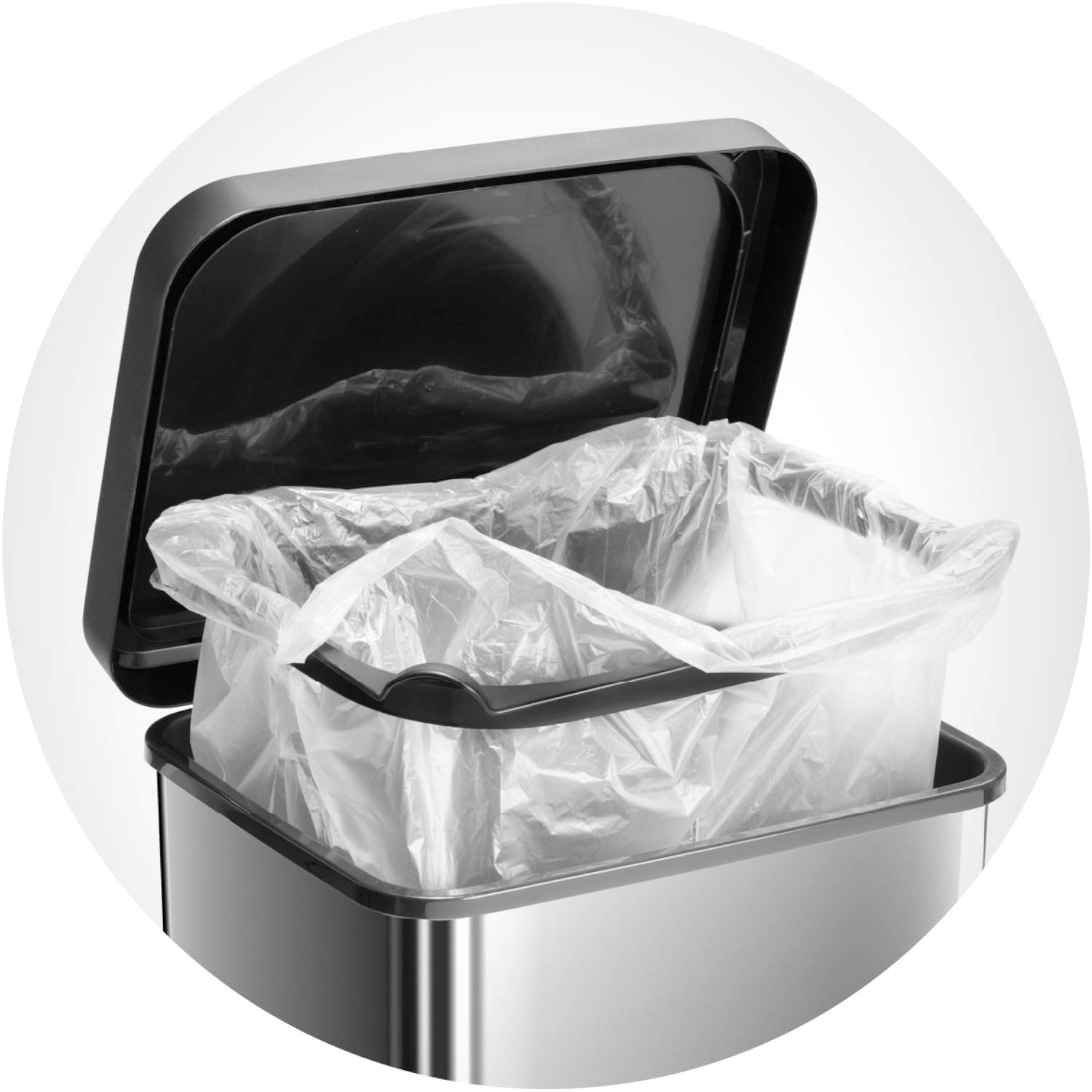 Rotho, Paso, Dustbin 40l with Pedal and lid, Plastic (PP) BPA-Free, White Metallic, 40l (35,3 x 29,5 x 67,6 cm)