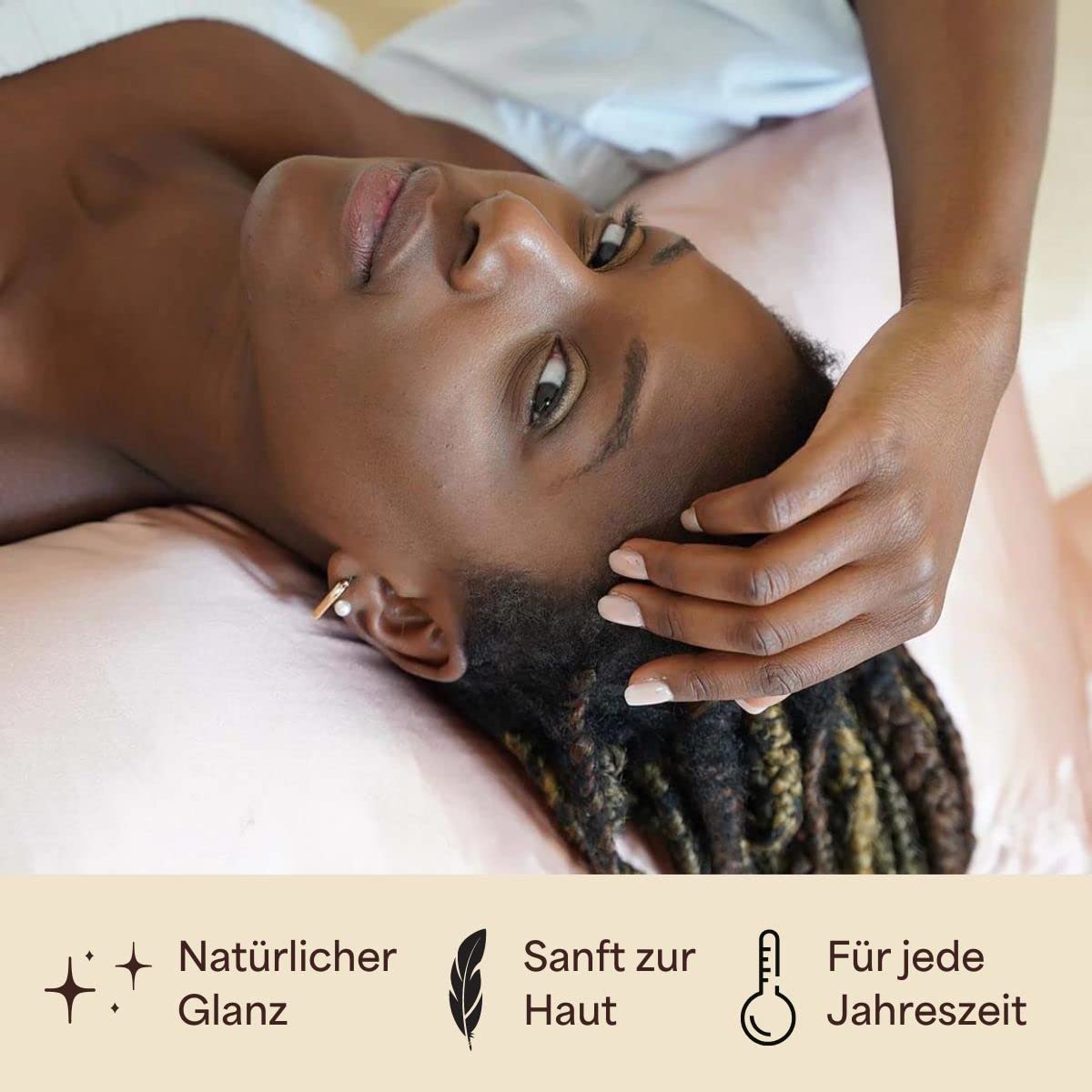 célv Luxus Seide Kopfkissenbezug/Kissenbezug mit verstecktem Zipper/Kissenhülle aus 100% Maulbeerseide / 1 Stück / 22 Momme/Geschenkverpackung MEHRWEG (40 x 80 cm, Rose Gold)