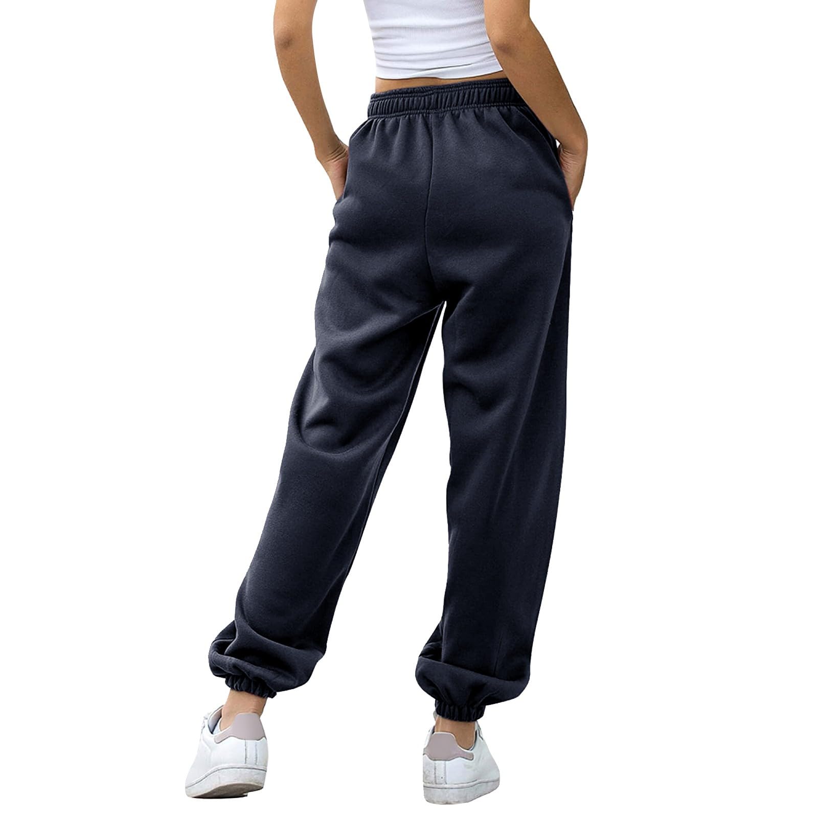 Pantalones de verano para mujer, ligeros, ligeros, para el tiempo libre, con cintura alta, pantalones largos de tela transpirable, pantalones de yoga para gimnasio, exterior, casa, vacaciones