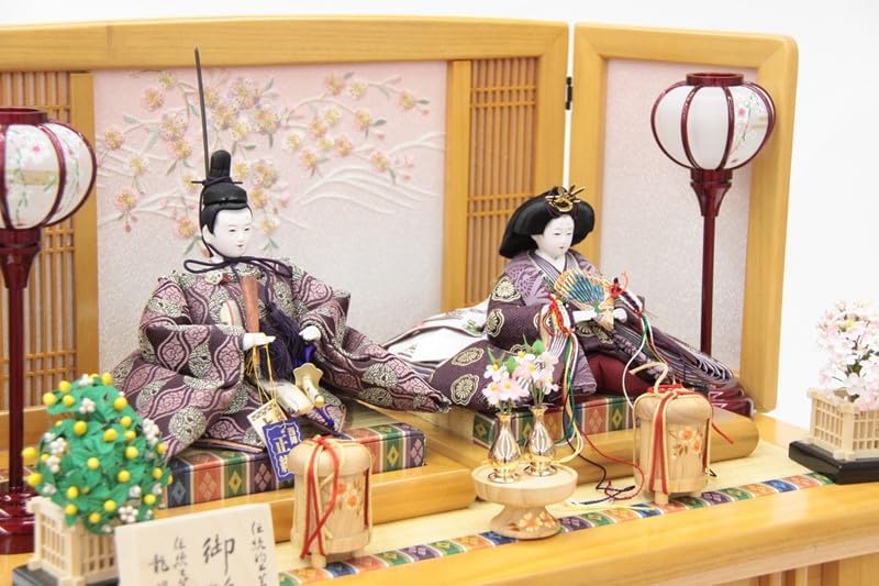 雛人形 親王収納飾り 龍翠 有職 京十一番 雲立涌 向い鶴（