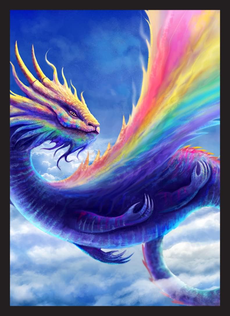 50 MTG Standard Card Sleeves Deck Protector - Rainbow Dragon