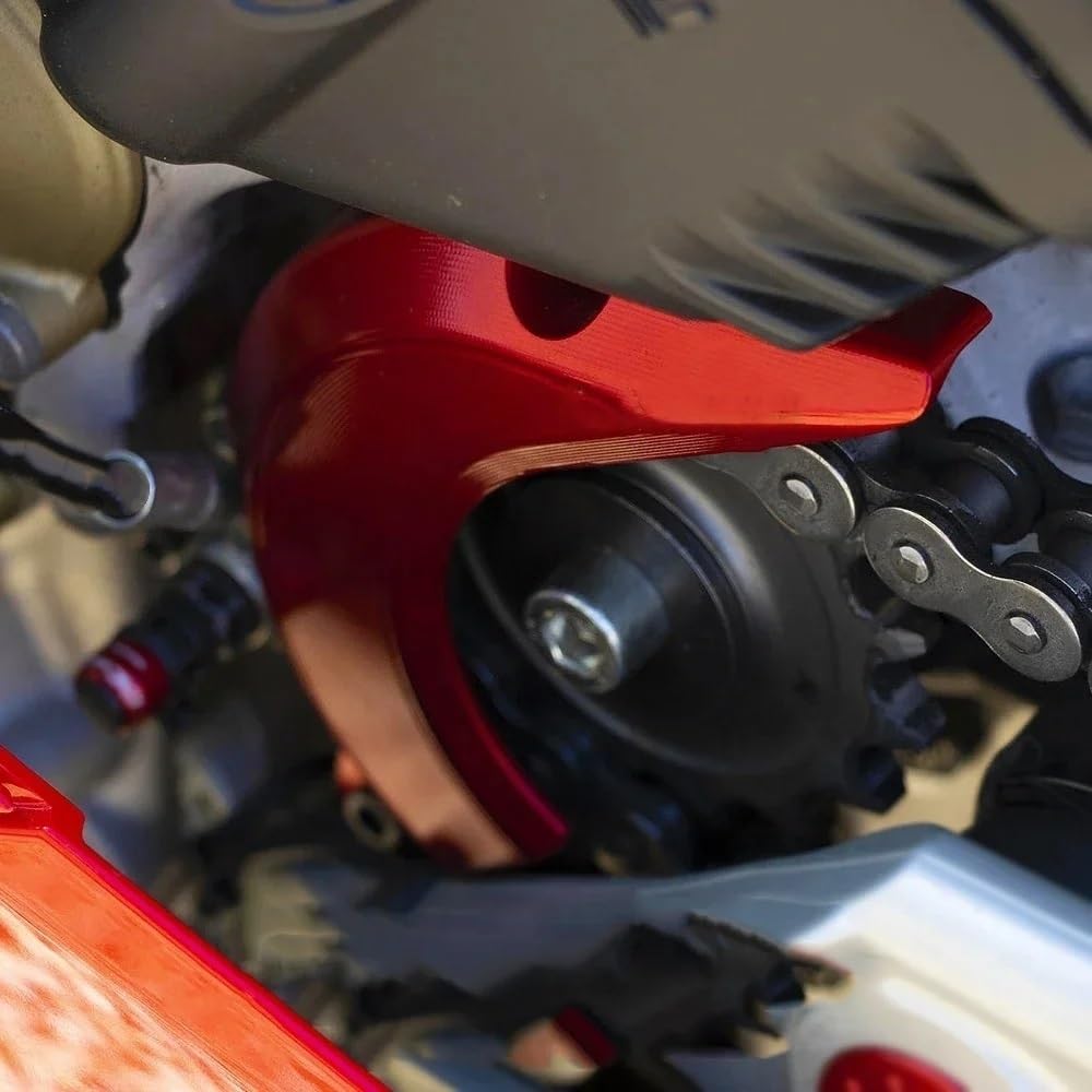 Motocyklowego Łańcucha Ochraniacz Do Ducati Streetfighter V4 S Panigale R | Osłona przedniej zębatki motocykla Obudowa Saver Protector Osłona łańcucha(Red)