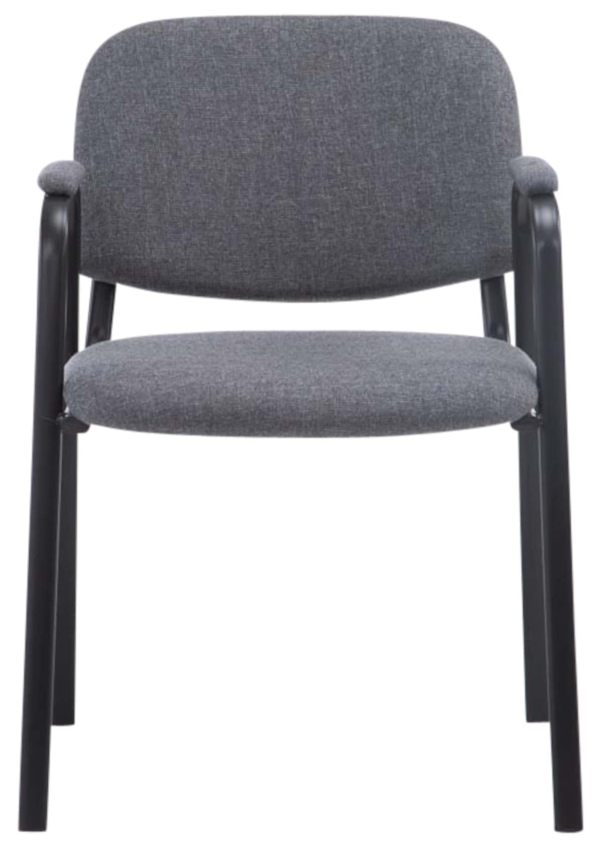CLP Set 4 Sedie Impilabili Ken Pro con Braccioli Imbottiti, per Conferenze, in Tessuto, Struttura in Metallo Nero Robusta fino a 150 kg, Colore:grigio