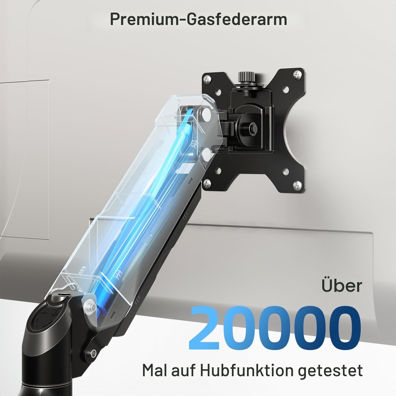 MOUNTUP 705mm Langarm Monitor Halterung für 13–32 Zoll Monitore bis zu 9 kg | Höhenverstellbare Einzelner Bildschirme Ständer mit Neigen, Schwenken, Drehen, platzsparend für Büro, Homeoffice & Gaming