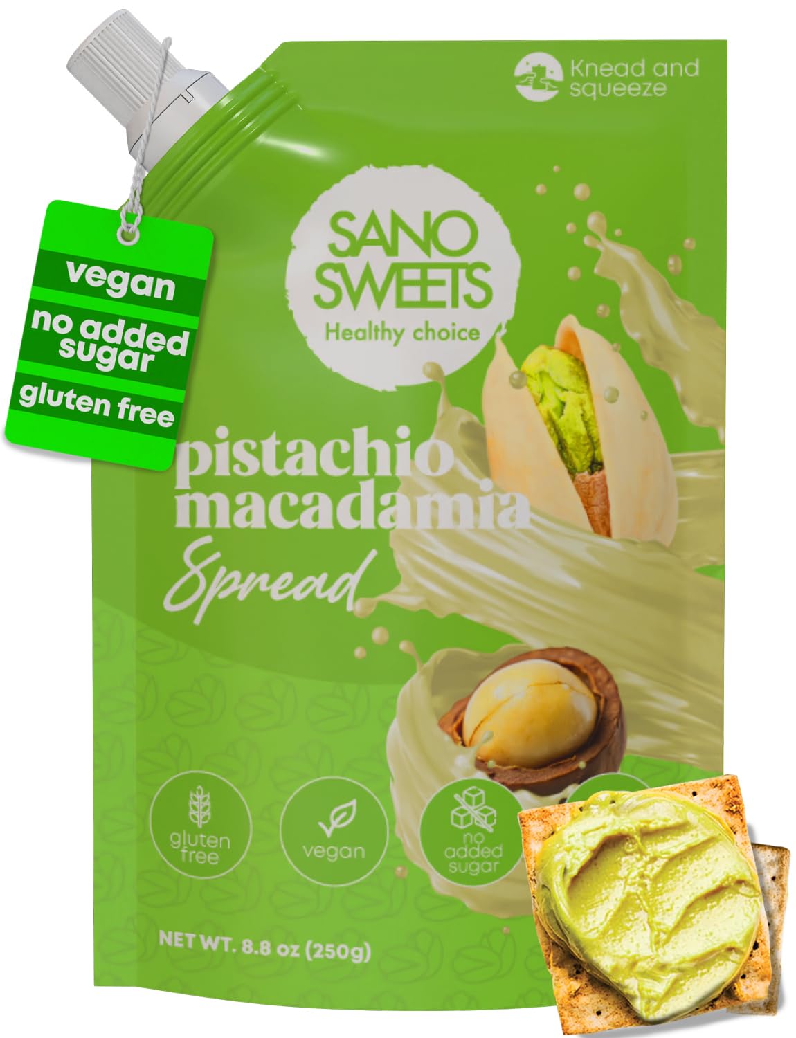 Pistachio cream spread sugar free healthy keto vegan gluten free no palm oil natural dairy free low carb snack high protein pistachio butter for breakfast desserts smoothies toast kids