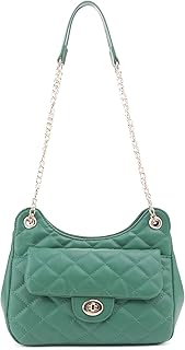 Sponsored Ad - SG SUGU Small Quited Shoulder Bag, Trendy Designer Crossbody Purse with Chain Strap For Women