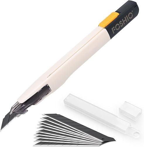 FOSHIO Cuchillo de manualidades para arte, manualidades, fabricación de modelos, cuchillo utilitario retráctil con bloqueo automático con 10