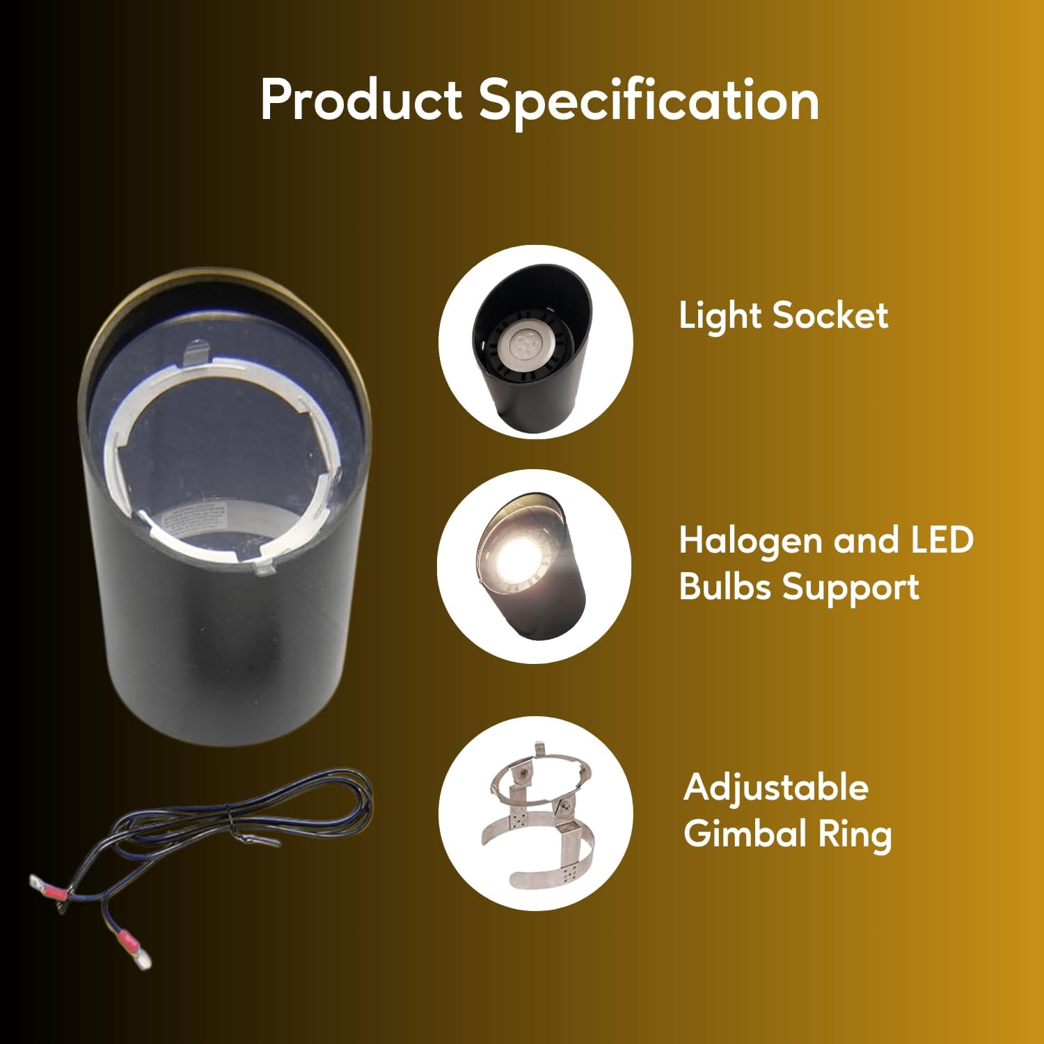 LED PAR36 Well Light Fixture Kit – Includes Solid Brass Open Window Cover, 12V LED Bulb & Wire Connector – Low Voltage Landscape Uplight, Outdoor In-Ground Lighting Bundle