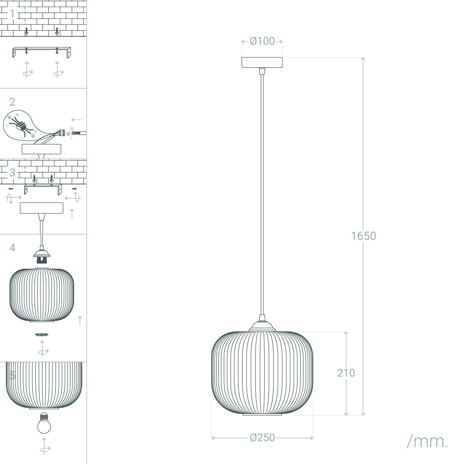 LEDKIA Lámpara Colgante Cristal Modra Azul
