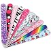 Professional Acrylic Nail File and Buffers for Women Girls, Natural Emery Board Set Bulk, 150/150 Grit Colorful, 10 PCS