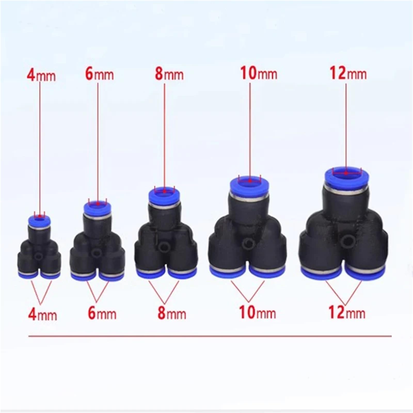 Złączki rurowe Plastikowe złącze pneumatyczne PY PW Connect 4 6mm 8mm 10mm 12mm 50szt (PW10-8)