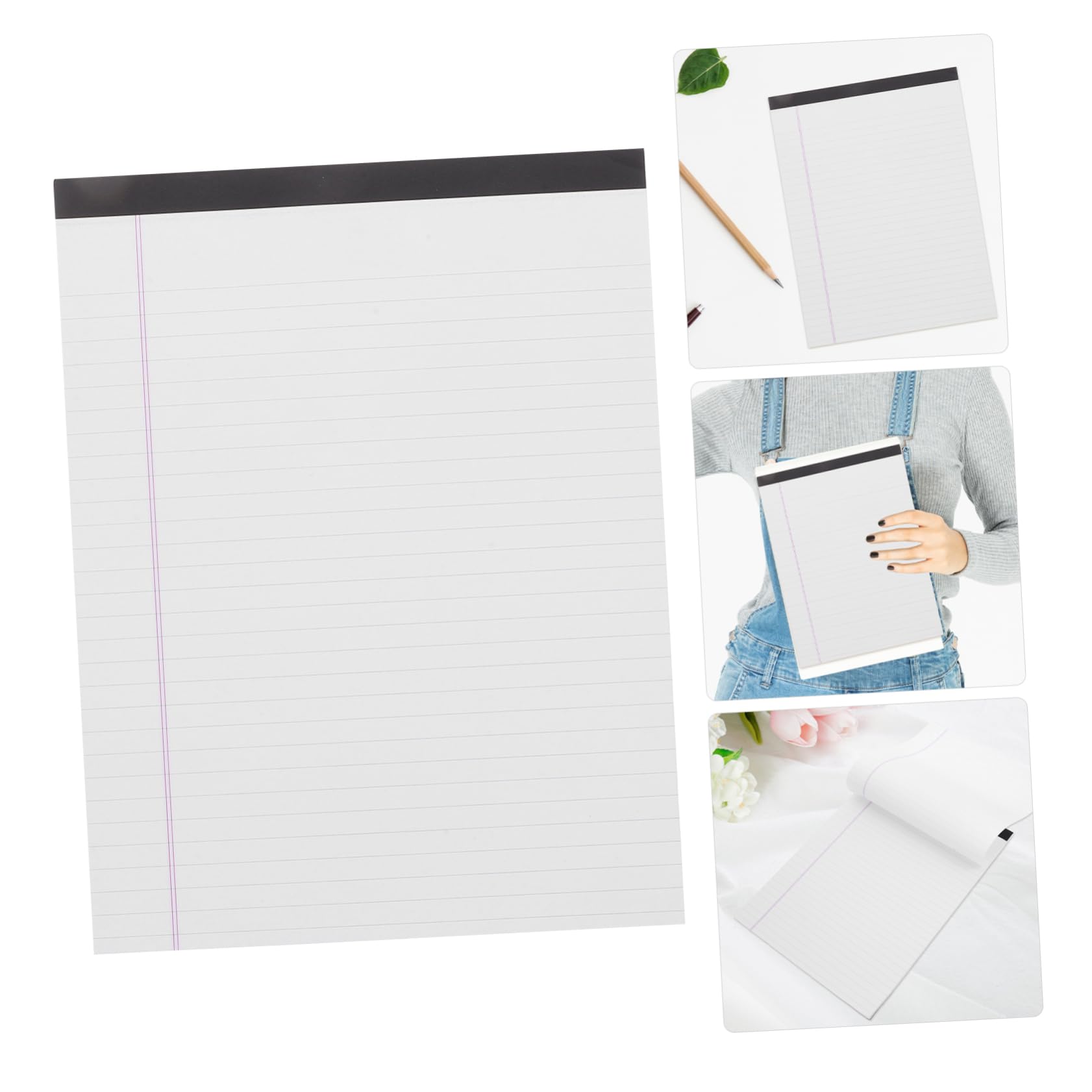 POPETPOP Blocco Note Righe Universitarie 4 Pezzi Carta Bianca Pagine Lisce e Spesse Supporto Resistente per Scrittura e Scuola
