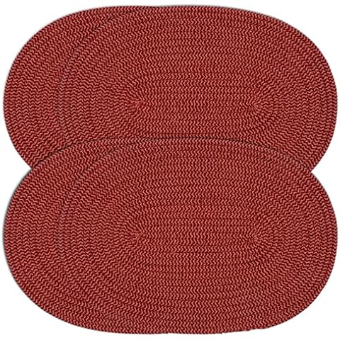 Stylish Braided Corded Oval Placemat (12"x18" Oval, Merlot) Cover