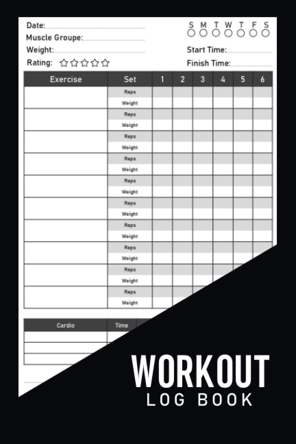 Workout Log Book: Workout Record Book for Men and Women | Workout Log Book for Beginners in Gym | workout tracking log book | Weight Lifting, Cardio, Fitness, Gym Training Log |