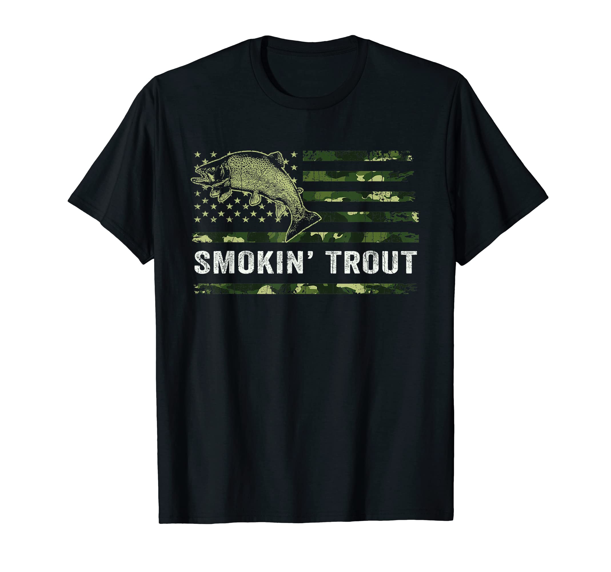 Camouflage Trout Fishing Gift BBQ Smoker Grill Grillsmith T-Shirt