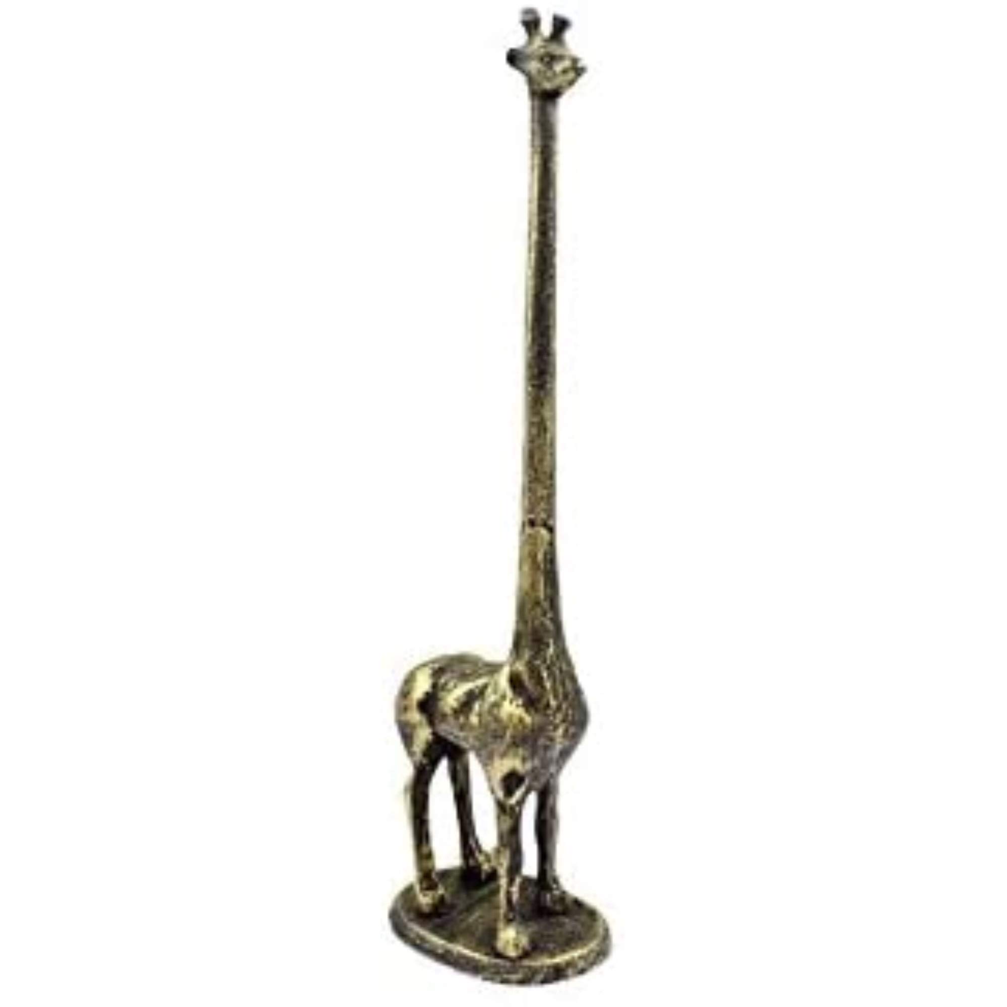 Portarrollos de hierro fundido decorativo con acabado artesanal oro rústico