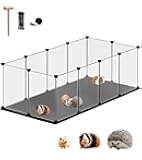 Small Animal Playpen, Guinea Pig Cages with Waterproof Mat, 12 Panels Pet Playpen for Hamsters, Hedgehog, Indoor Outdoor Plastic Fence, 48.5 x 24.8 x 16.1 inches