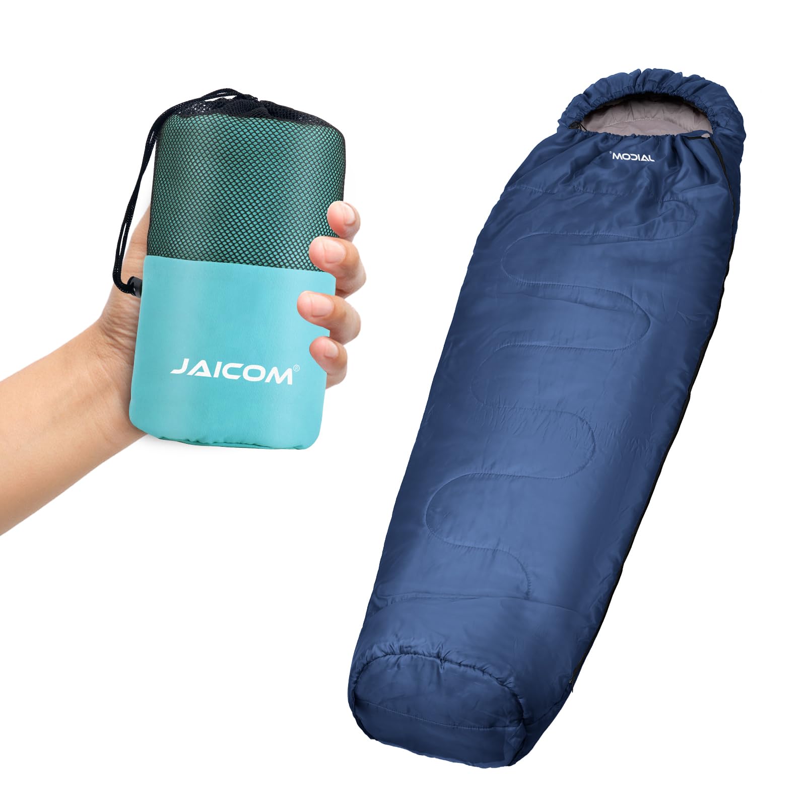JAICOM Hüttenschlafsack, Ultraleichter Seideschlafsack für Reise, 2in1 Hüttenschlafsack, Schlafsack - 3, 4 Jahreszeiten Ultraleicht Mumienschlafsack, Ideal für Rucksackreise, Hotels, Outdoor, Camping