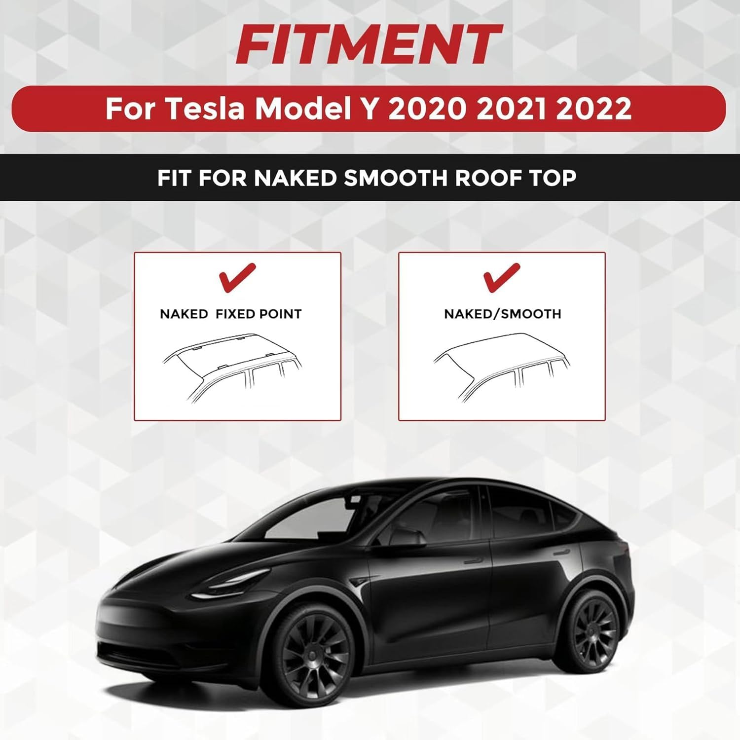 Premium poprzeczki dachowe kompatybilne do Tesla Model Y 2017-2024, Bagaznik dachowy o dużej nośności do boksu dachowego i uchwytu na rowery