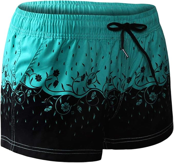 LroHan Womens Swim Shorts Ladies Girls Floral Print Adjustable