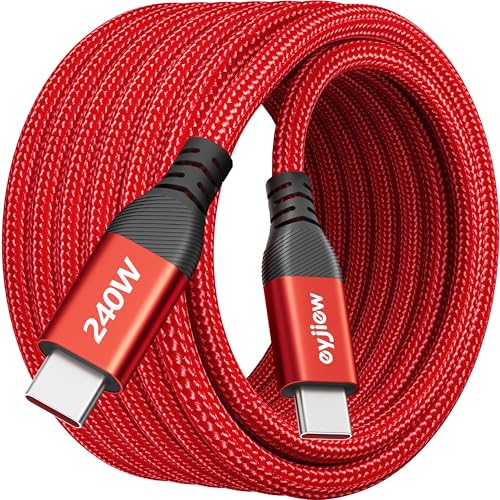 240W USB C à USB C Câble 10ft, PD 3.1 Type C à type C cordon de charge rapide, long USB C Câble chargeur pour iPhone Air 17 16 15 Series,Samsung S25 S24,USB-C iPad MacBook et plus encore