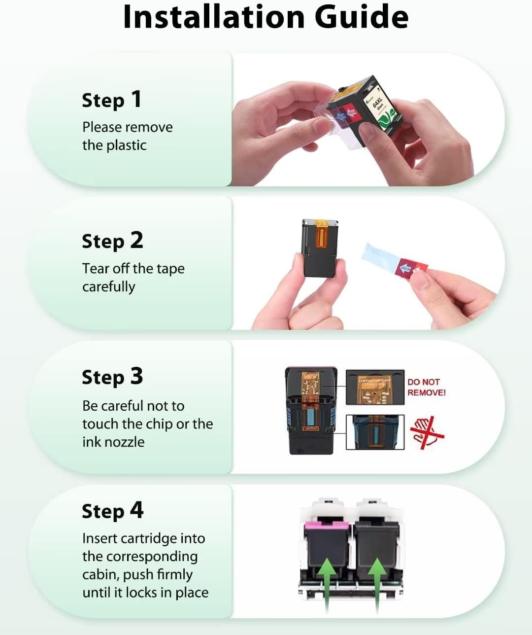 64XL Ink Cartridges Black Compatible for HP 64 XL Work with HP Envy Photo 7855 7858 7155 6255 6252 7100 7800, HP Envy Inspire 7900e 7950e Tango Series Printer ,3 Pack